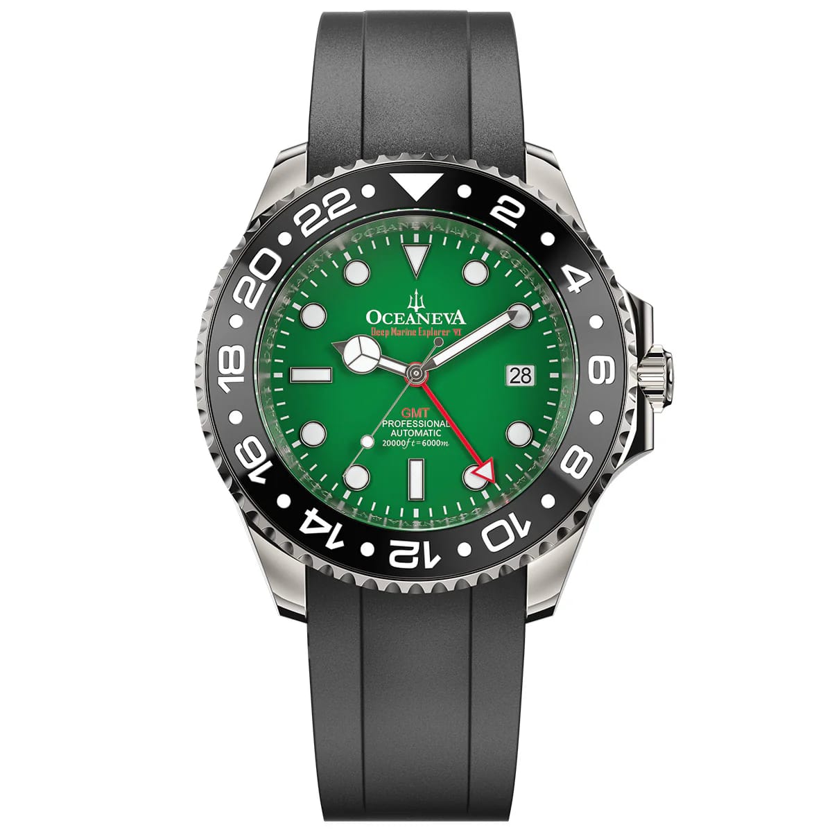 Customer photo review of Oceaneva 6000m GMT Deep Marine Explorer VI Grade 5 Titanium Automatic Watch Green Dial