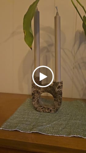 Kundeanmeldelse med video av House Nordic lysestake brun mamor