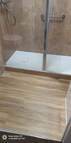 Customer photo review of 1700 x 700mm Walk In Rectangular Stone Shower Tray With Drying Area