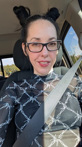 Customer photo review of 'Haywire' Black Alt Goth Barbed Wire Style Top