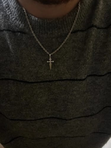 Customer photo review of Judgement Chain Inspired Necklace – Premium Stainless Steel Pendant