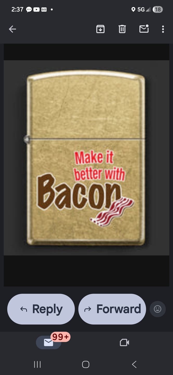 Customer photo review of EXCLUSIVE - Riley's 66 Zippo Lighter - Bacon - Street Brass