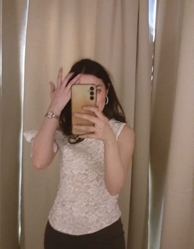 Customer photo review of TOP EMMA ENCAJE BLANCO