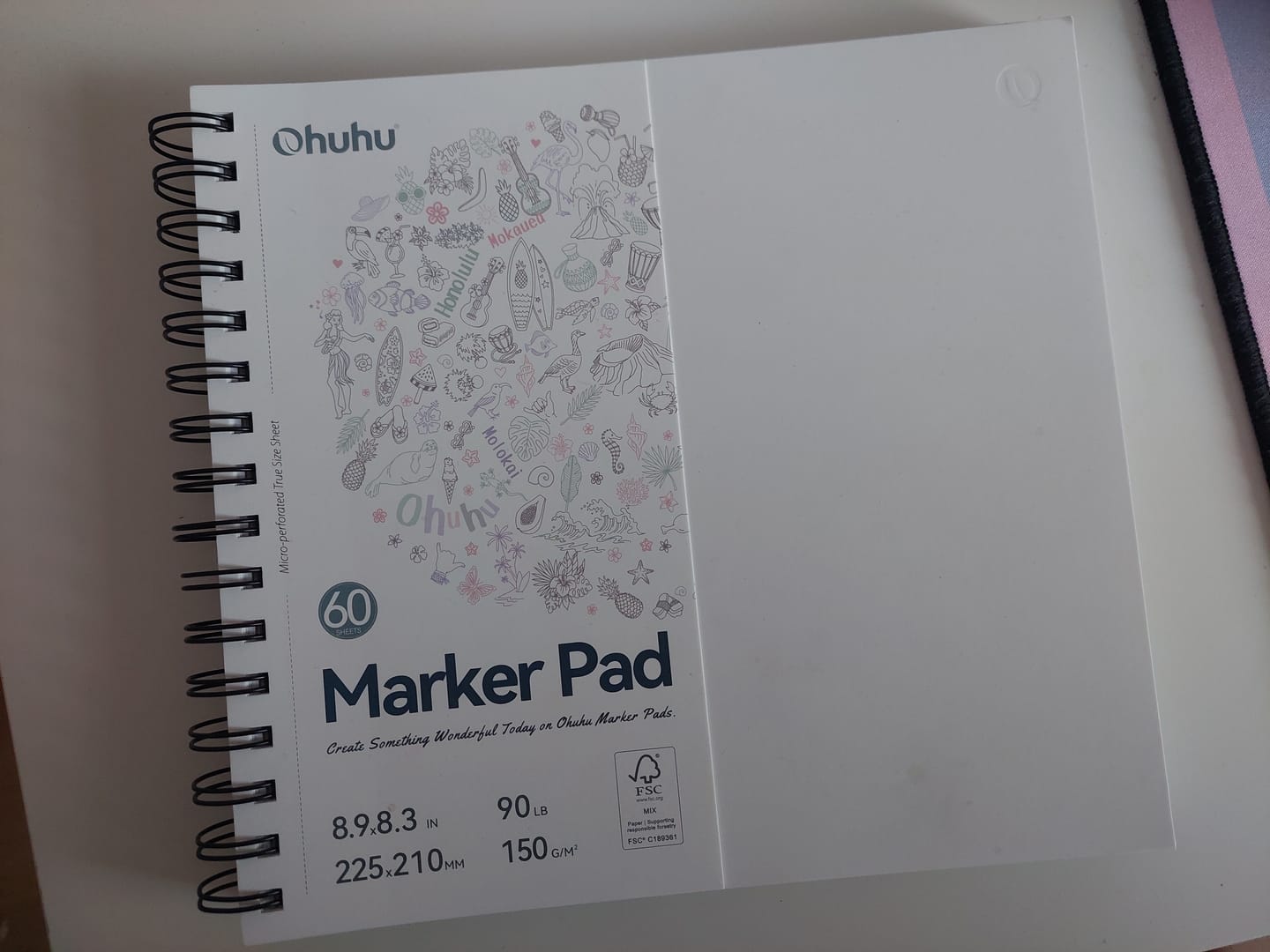 Customer photo review of Ohuhu Bleedproof Double-Sided Marker Pad, Spiral-Bound