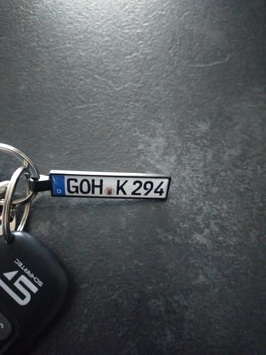 Customer photo review of Kennzeichen Schlüsselanhänger Mini Nummernschild Metall