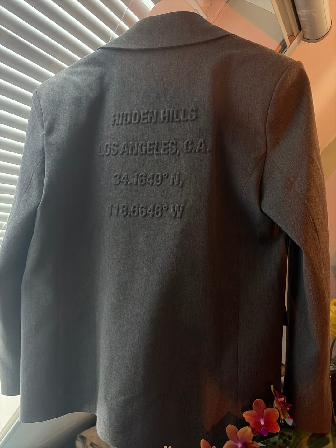 Customer photo review of BLACK LABEL EMBOSSED BLAZER GREY