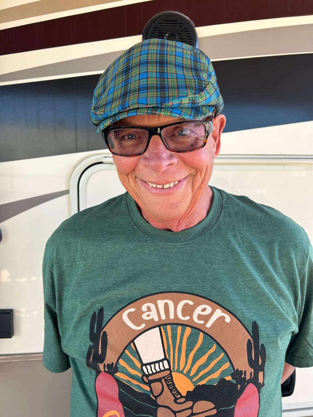 Customer photo review of Scottish Gillies Ancient Clan Tartan Flat Cap
