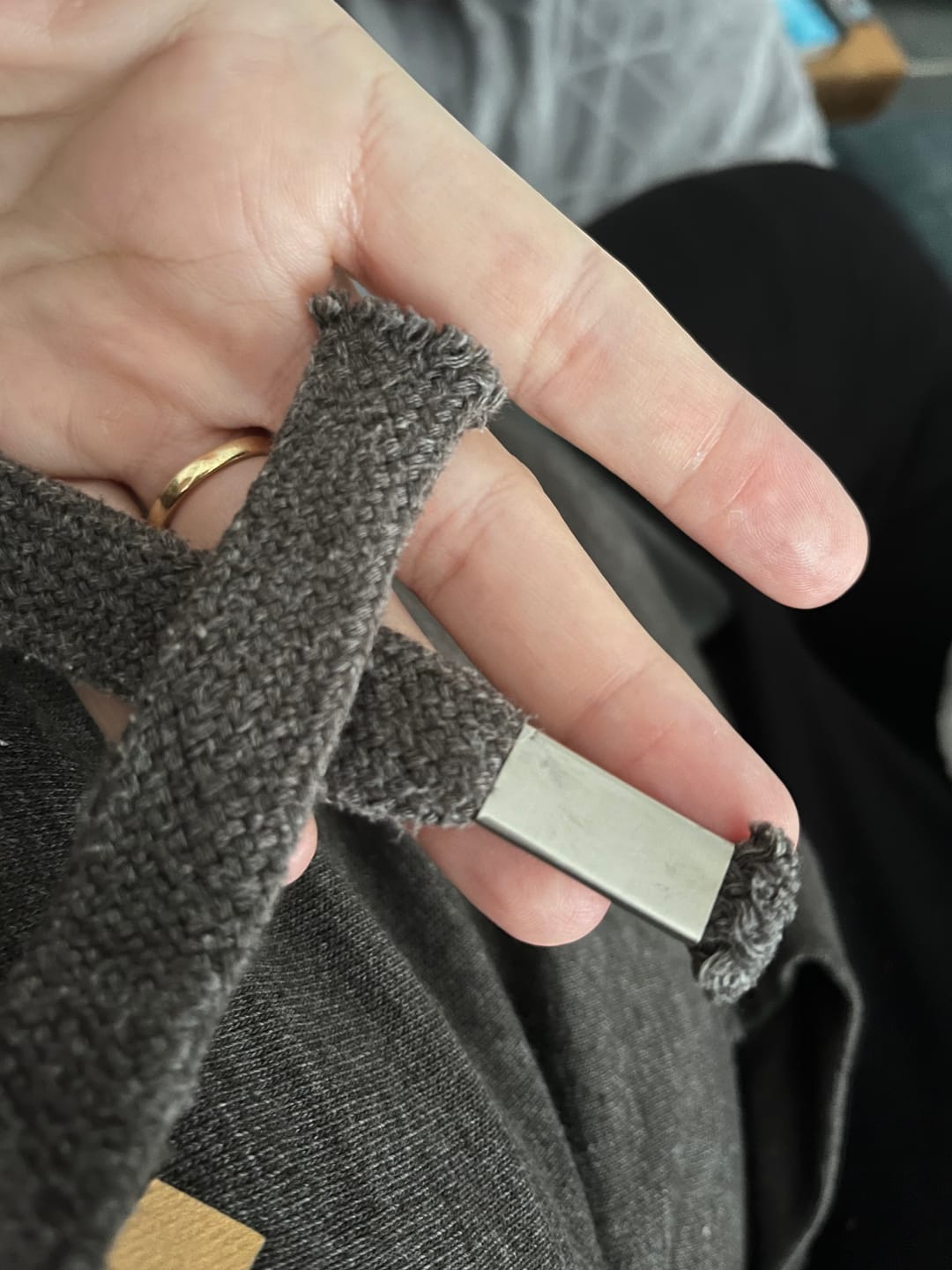 Customer photo review of Orange Hello hoodie in Charcoal