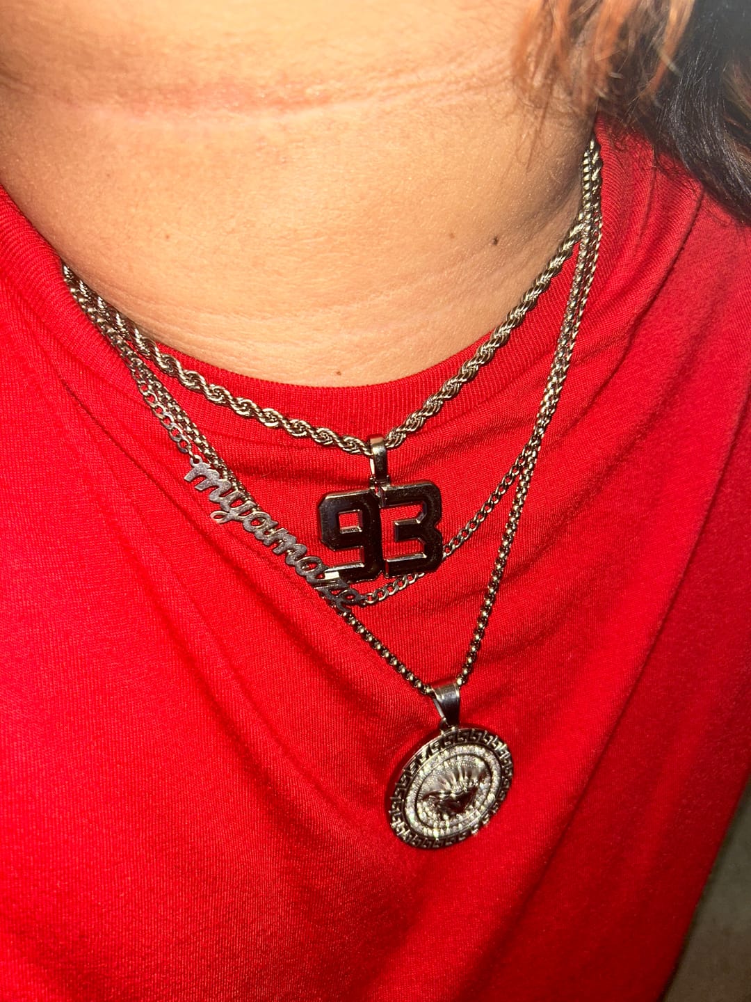 Customer photo review of Signature Jersey Number Pendant in Silver