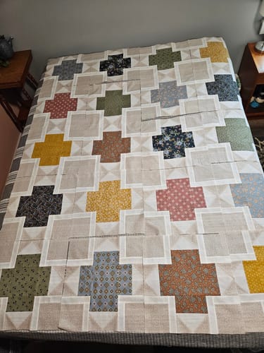 Customer photo review of The Mary  Precut Sew-Ready Quilt Kit Featuring  Gorgeous Riley Blake Honey Locust Fabric