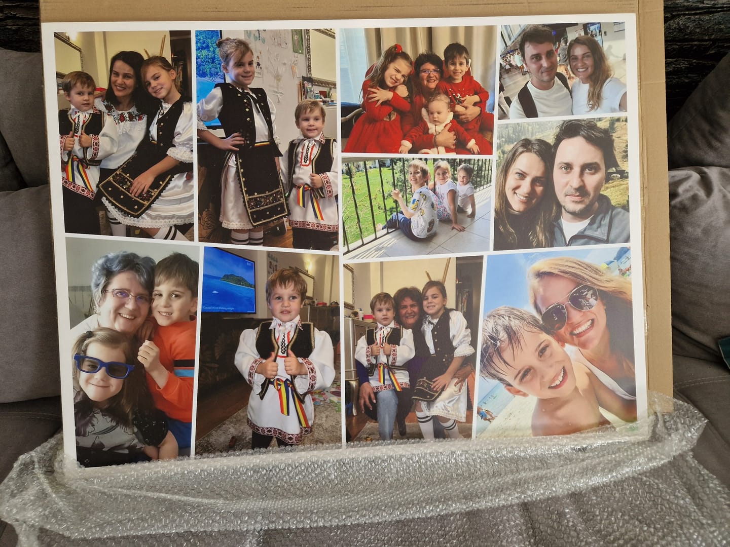 Customer photo review of Tablou canvas colaj cu poze personalizat la comanda panza si rama de lemn fabricat in romania cadoul ideal aniversare nasi sau prieteni