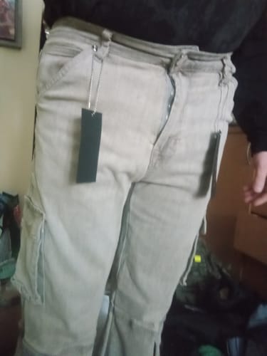 Customer photo review of Relaxed Cargo Baggy Fit Denim (Grey Sand Wash) (M8256D)