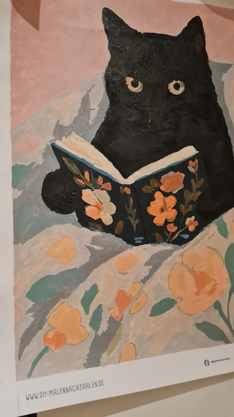 Customer photo review of Malen nach Zahlen - Lesende Katze
