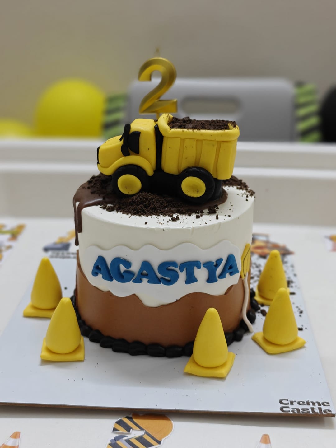 Customer photo review of Construction Theme Cake