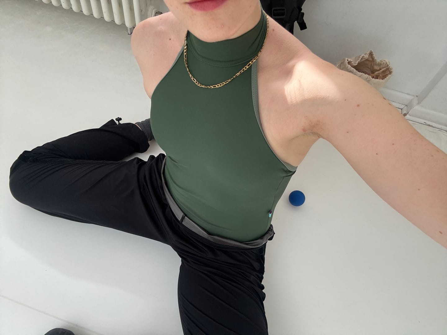 Customer photo review of Women's Henderson Halter Neck Leotard - Pine with Army Green Trim