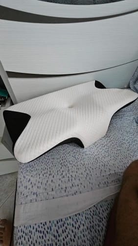 Customer photo review of Cervical Pillow for Neck Pain, Migraines & Sleep Apnea