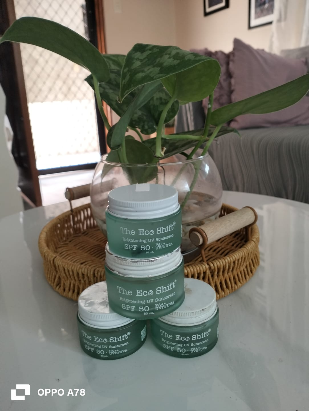 Customer photo review of Brightening UV Sunscreen & Skin Primer with SPF 50 UVA/UVB PA++