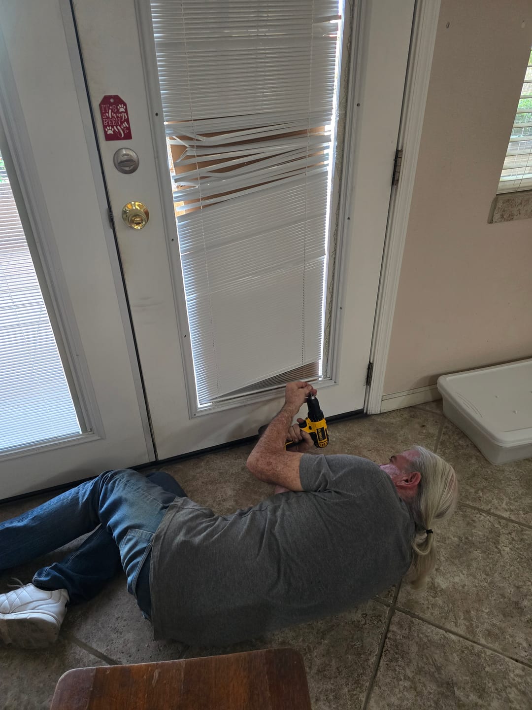 Customer photo review of Raise & Lower Blinds Glass and Frame Kit (Full Lite)