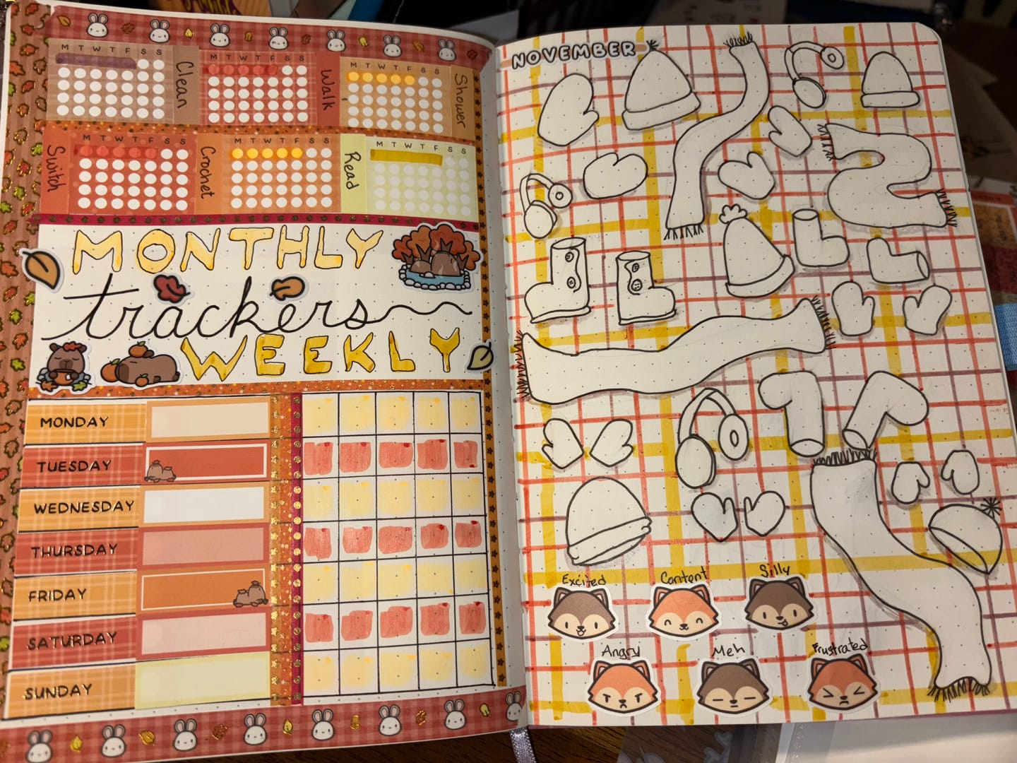 Customer photo review of Autumn Capybaras Theme Hobonichi Cousin Weekly Kit (Set of 3)