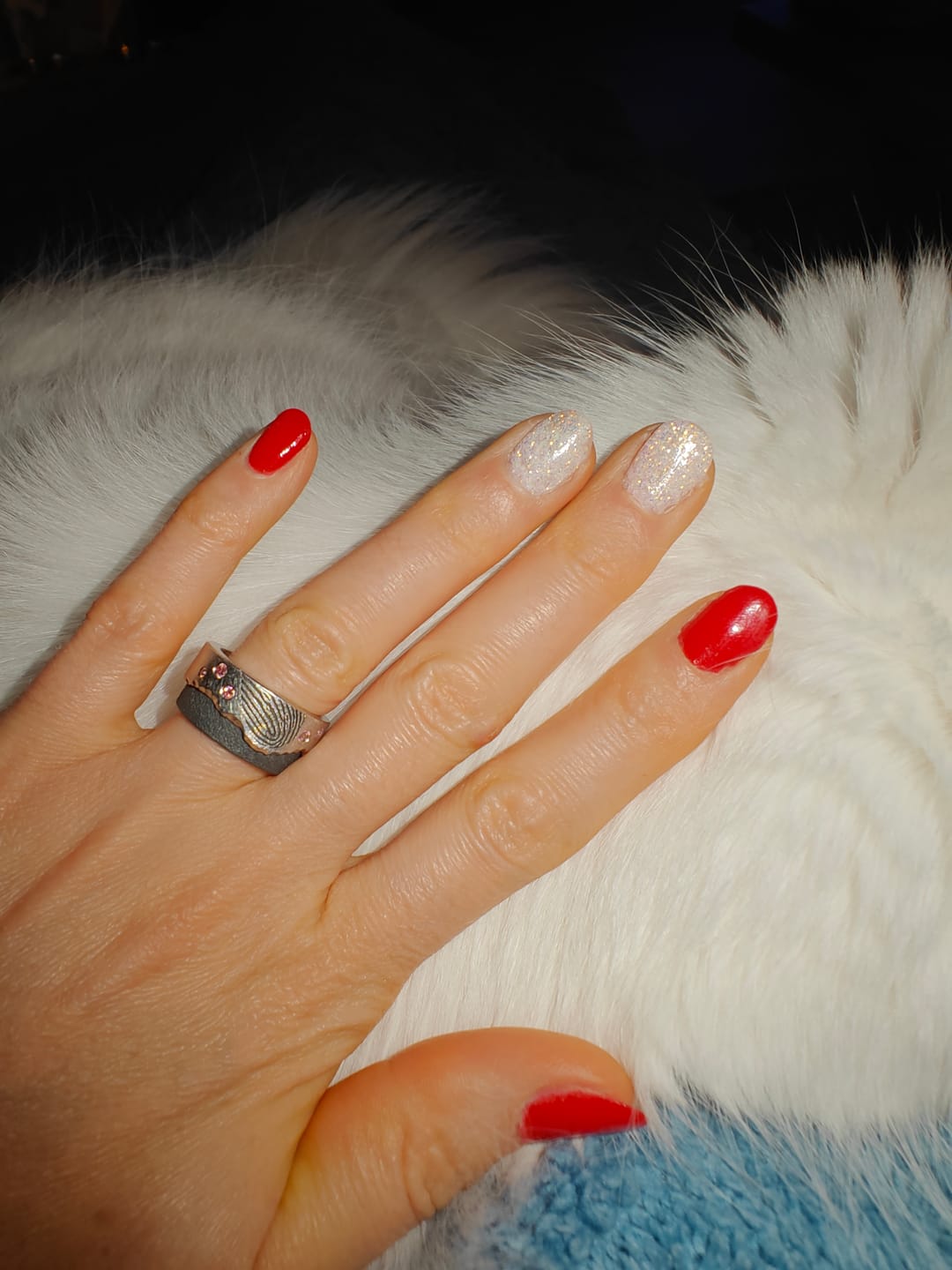 Customer photo review of Rose Red Dipping Powder