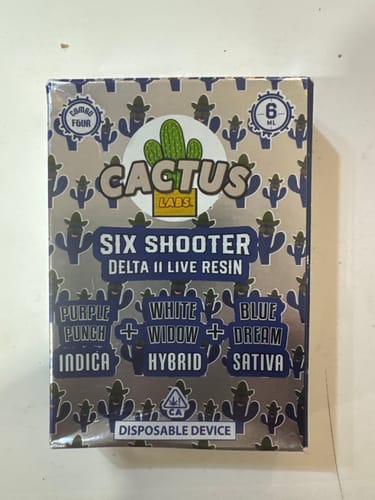 Customer photo review of Cactus Labs | Six Shooter D9 LR 6G Disposable - Purple Punch | OG Kush | Gushers