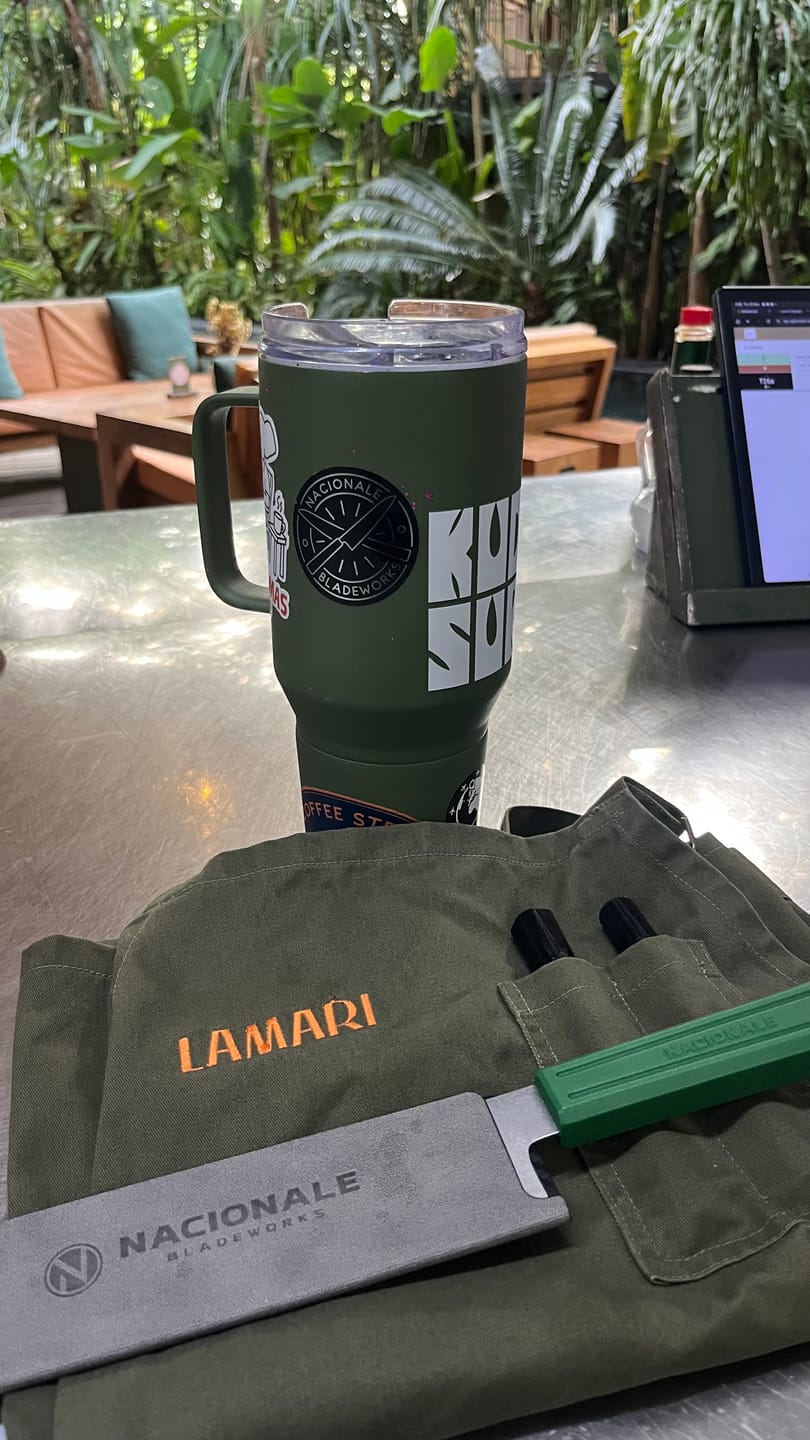 Customer photo review of 180mm Bunka. AUS8 Stainless. Recycled Plastic Skateboard Material Handle
