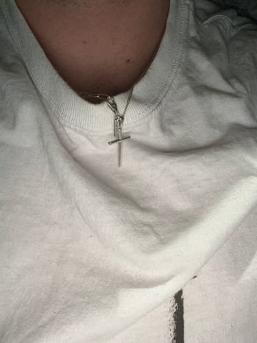 Customer photo review of Classic Cross Necklace - Silver
