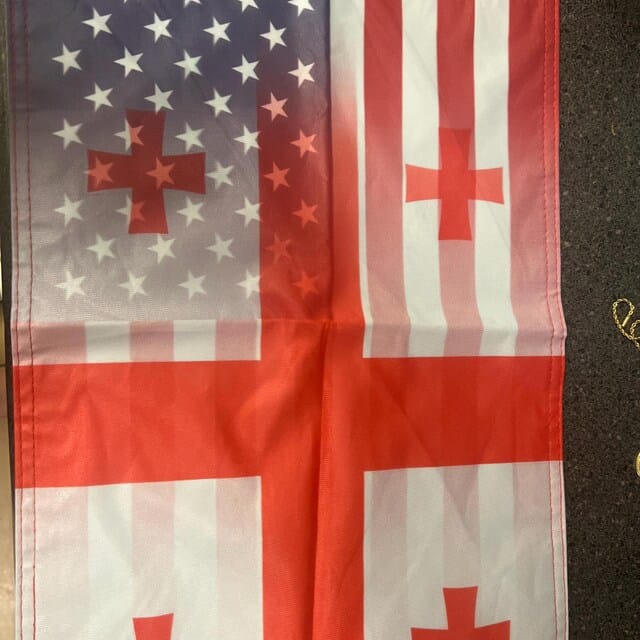 Customer photo review of Georgian American Garden Flag
