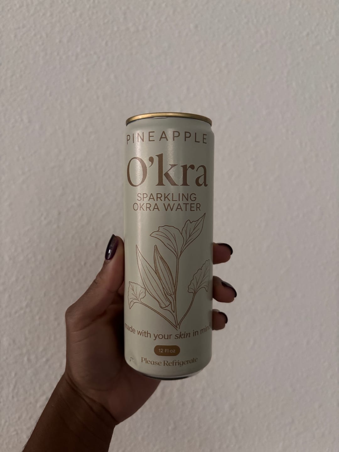 Customer photo review of O’kra – Sparkling Okra Water (Pineapple) | Hydration & Skin Health (PRE-ORDER)