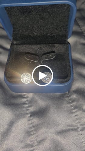 Customer video review of 11MM Double Halo Moissanite Stud Earrings 14K Gold