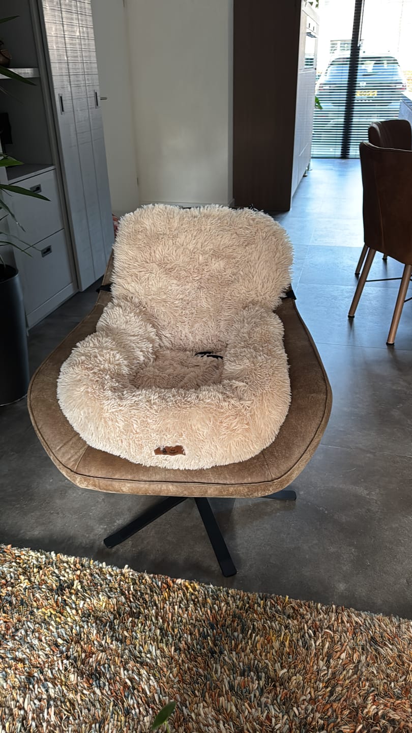 Customer photo review of Pet Perfect Fluffy Autostoel Hond (2-in-1) - Hondenmand Auto - Orthopedisch