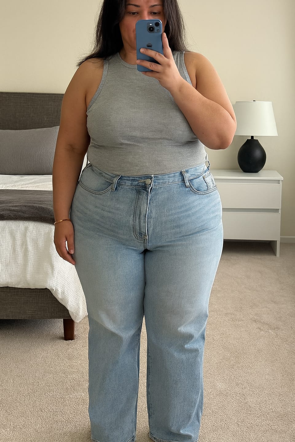 Customer photo review of Curve-Hugging Relax – High-Waist – Sky Blue