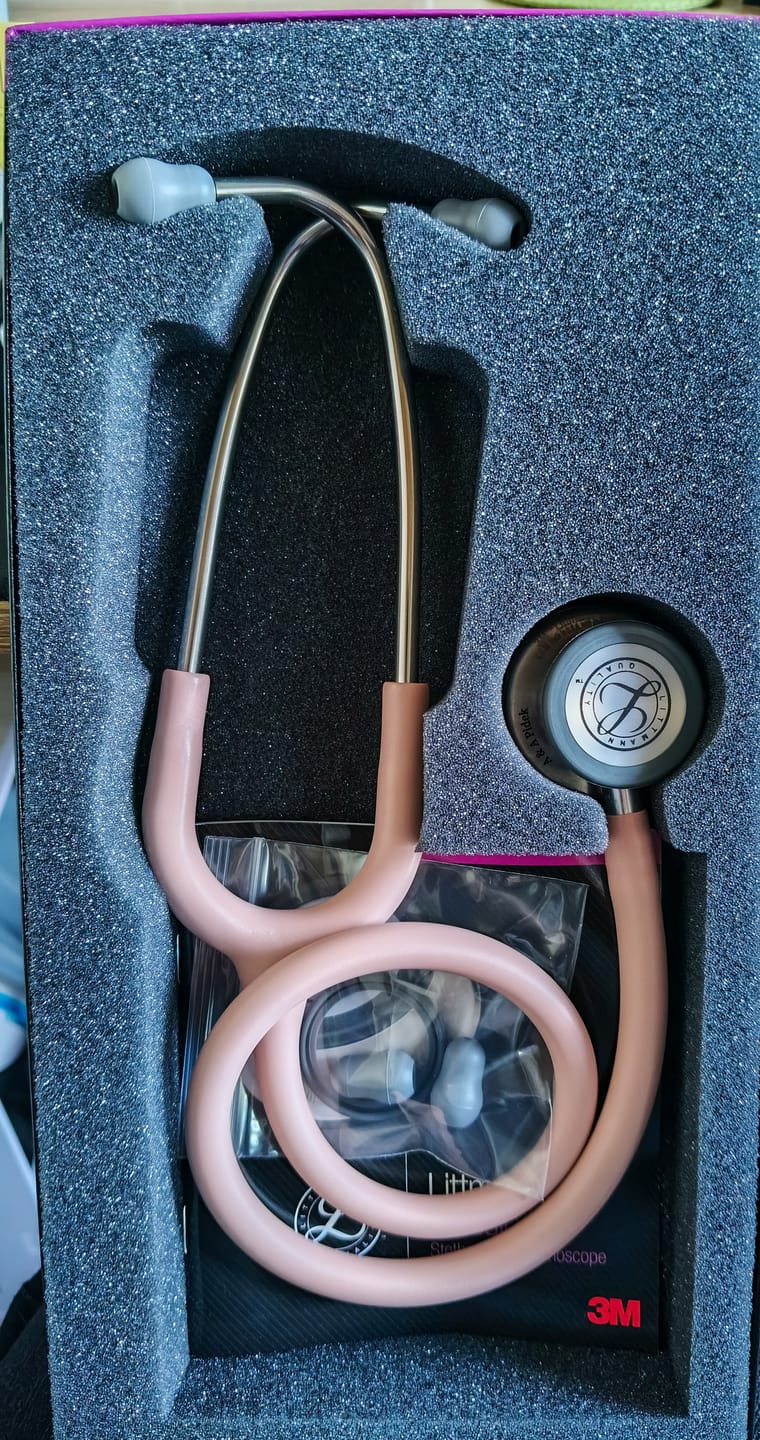 Customer photo review of Littmann Classic III Monitoring Stethoscope: Satin Champagne Rose Tube 5910C