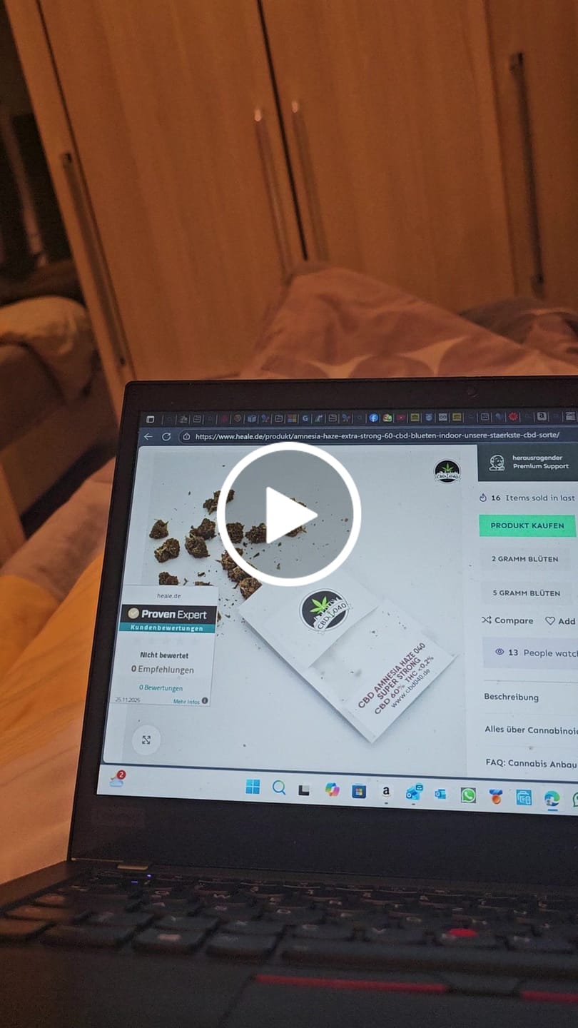 Customer video review of Amnesia Haze Extra Strong 60% - CBD Blüten - Indoor - Unsere stärkste CBD Sorte