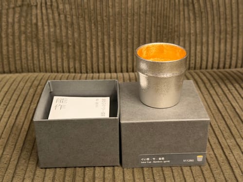 顧客對日本【能作】金箔竹筒造型杯 純錫清酒杯 Tin Sake Cup with Gold Leaf Bamboo的照片評價