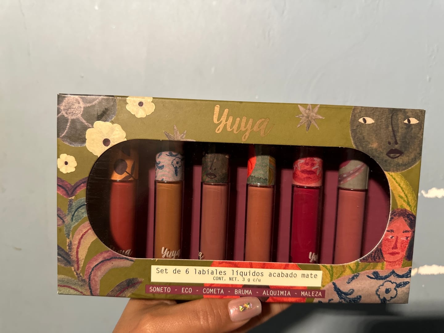 Customer photo review of Set de 6 Labiales Líquidos Mate Yuya 2024 (Alquimia, Soneto, Bruma, Eco, Cometa, Maleza)