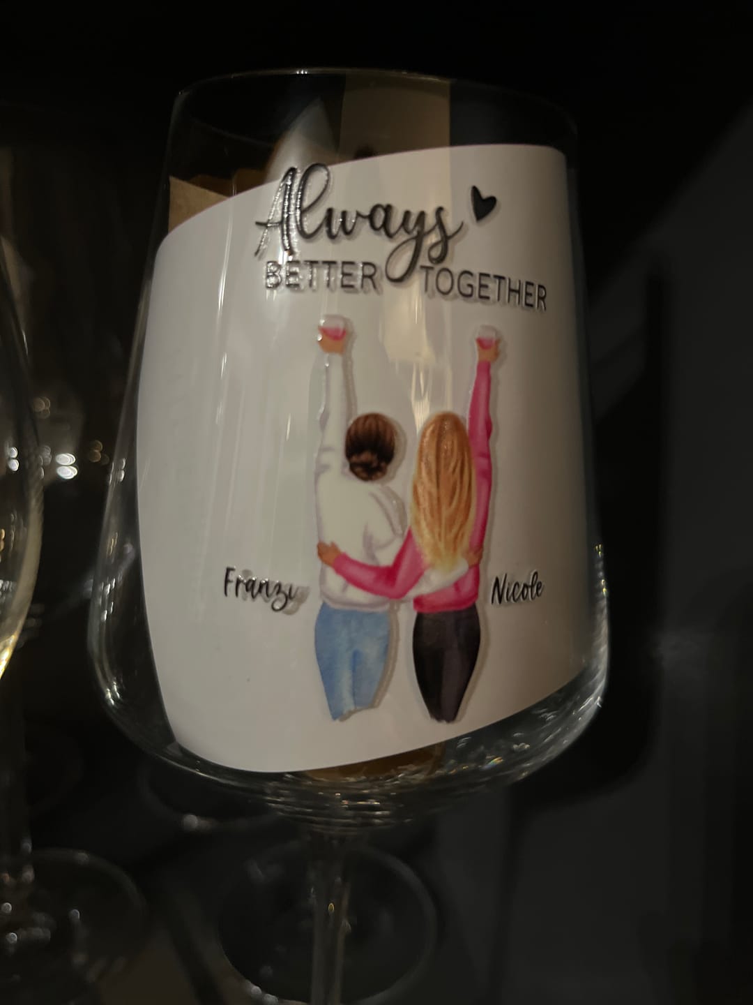Customer photo review of Best Friends Forever - Personalisiertes Weinglas
