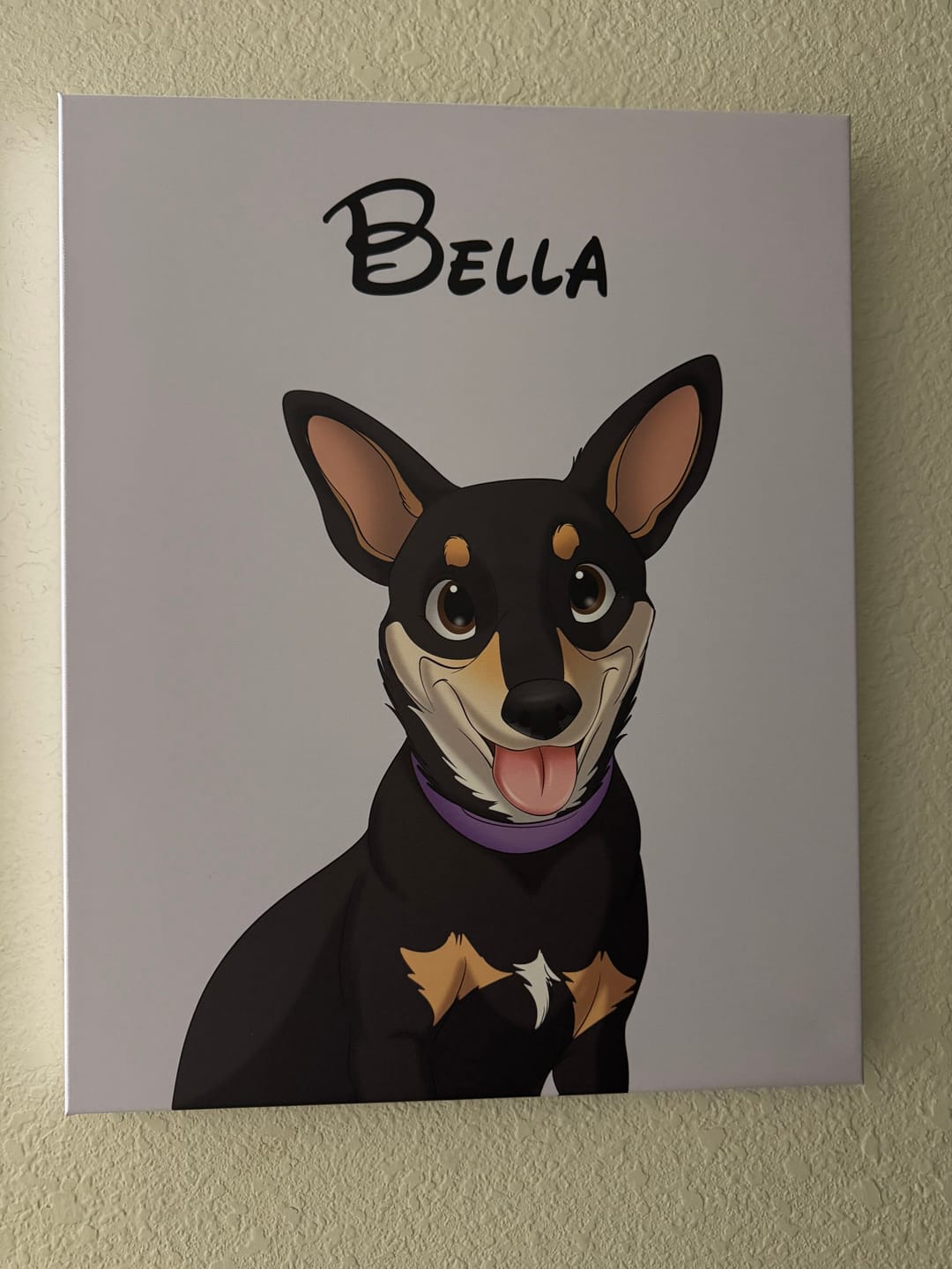Customer photo review of Custom Hand-Drawn Cartoon Pet Portrait