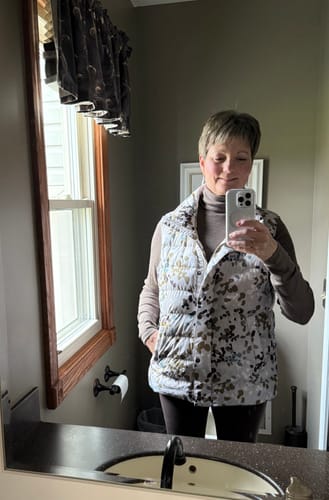 Customer photo review of Sage Ribbed Turtleneck - Simply Taupe