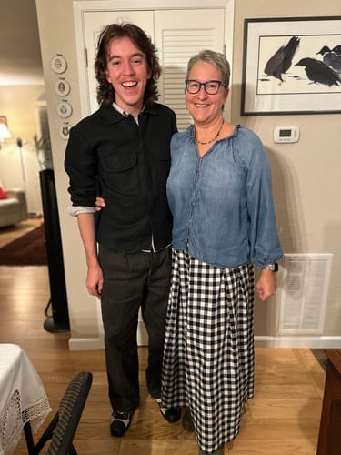 Customer photo review of FRIDA PANTS | BLACK & WHITE CHEX