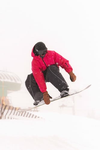 Customer photo review of Women's Black Retro Track Reflective Piping Baggy Snow Pants