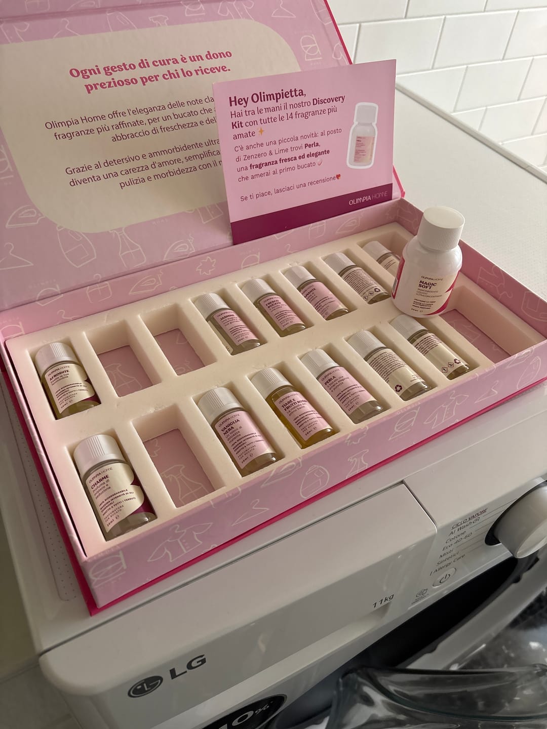 Customer photo review of Discovery Kit Laundry Collection – 14 Fragranze + Magic Wash & Soft