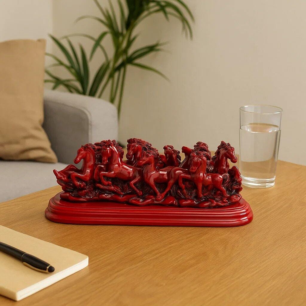 Customer photo review of 12 Red Running Horses Statue in Premium Quality Decorative Showpiece Resin Article for Home and Office Decor by Vastu Mandir