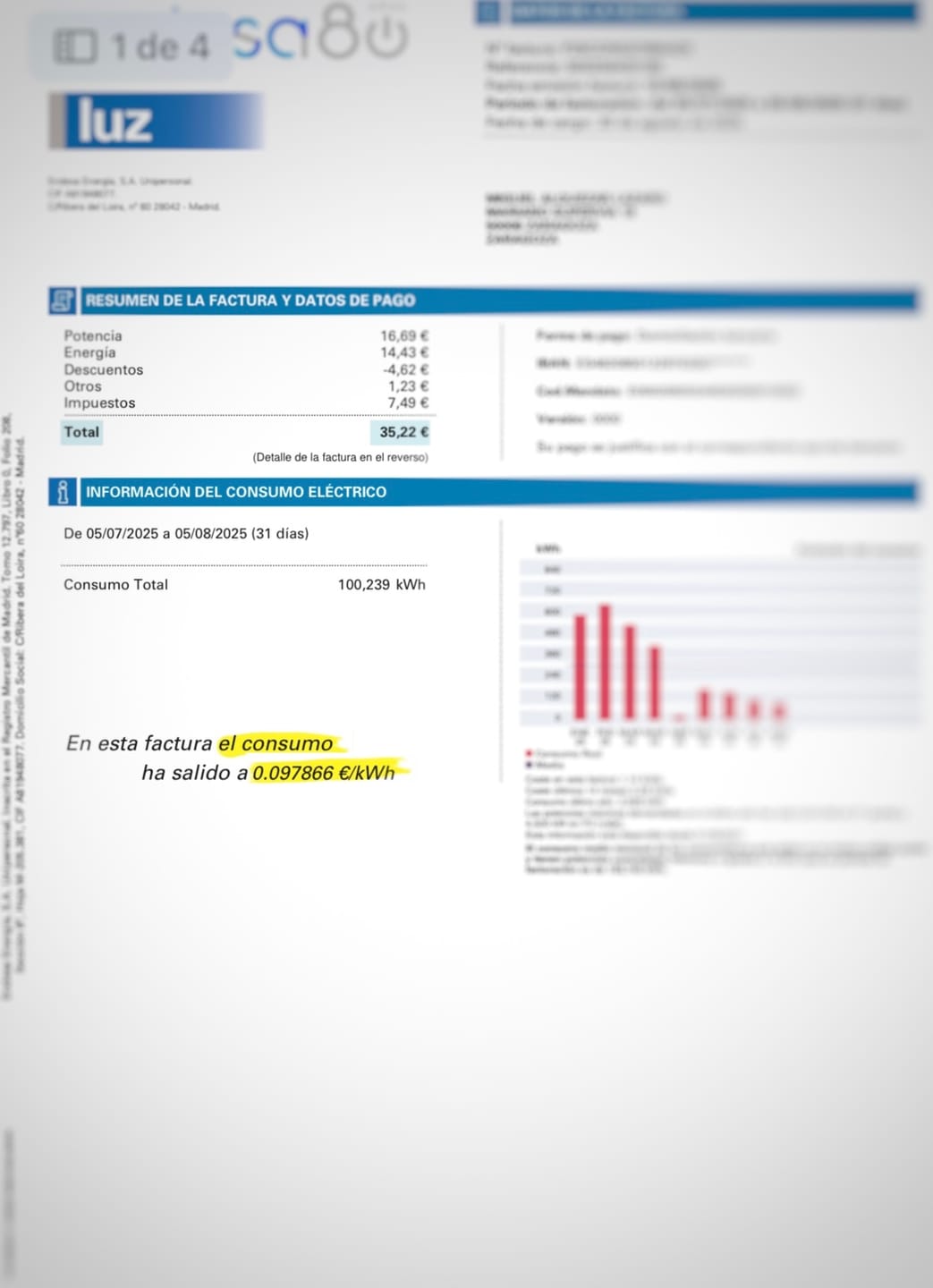 Customer photo review of Asesoría Energética