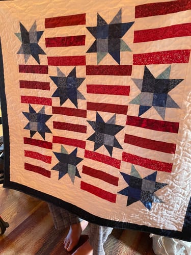 Customer photo review of Red, White, and Cute  Precut Sew-Ready Quilt Kit (Backing included!)
