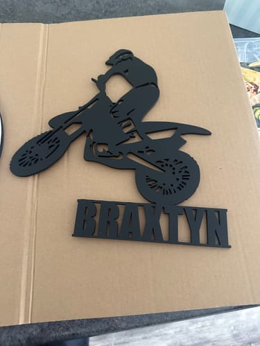 Customer photo review of Motocross Name Plaque