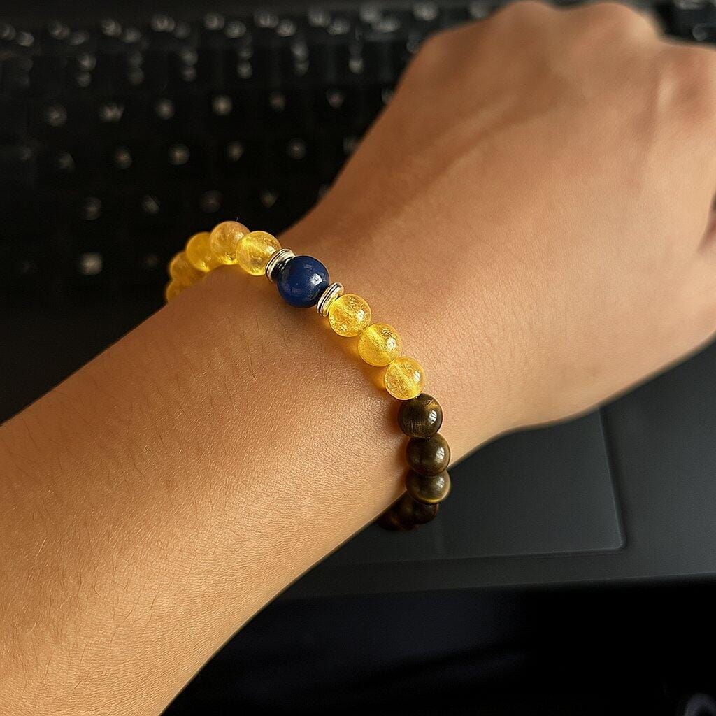 Customer photo review of Leo Zodiac Healing Bracelet 8mm — Tiger's Eye & Citrine, Vastu Remedy for for Confidence
