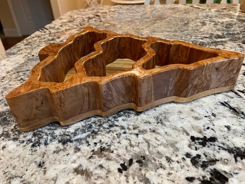 Customer photo review of 11.0x9.5" Christmas Tree Tray 2 Acrylic Router Template [Limited Edition]