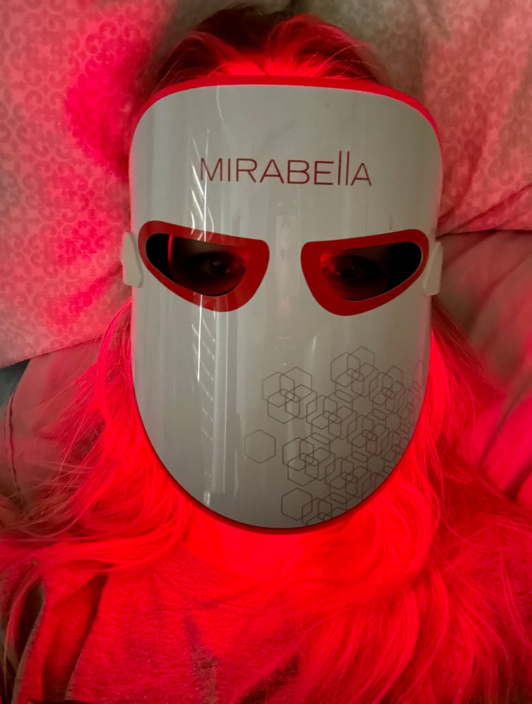 Customer photo review of Phototherapy 7-Color LED Facial Mask with Near Infrared