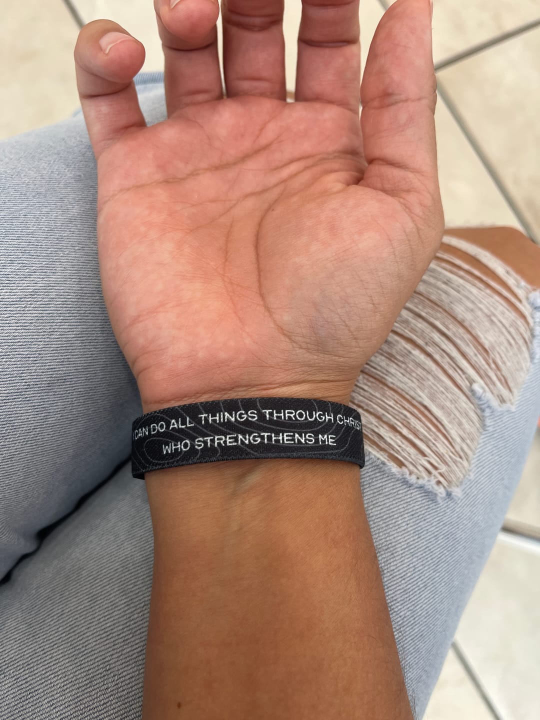 Customer photo review of Daily Bible Verse Wristband